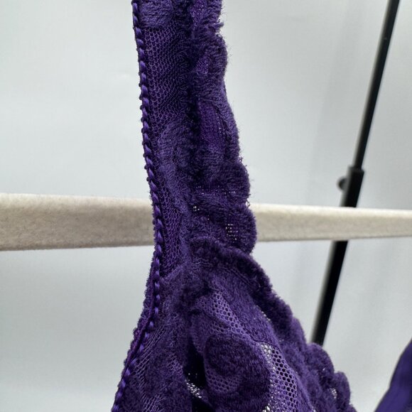 Cacique 42DDD Underwire purple Lace Bra French Coverage - Picture 3 of 7